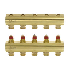 Danfoss Колектор FHF 5+5 без ротаметрів, латунний (088U0505)
