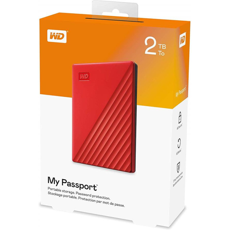 WD 2TB USB 3.2 Gen 1 My Passport Red (WDBYVG0020BRD-WESN)