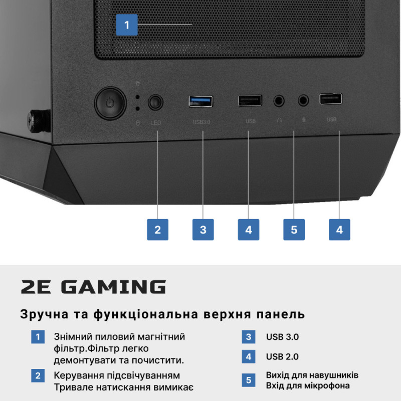 2E ПК 2E Complex Gaming AMD R5-5500, 16Gb, F1TB, NVD3060-12, B550, G338, 600W, FreeDos (2E-9561)