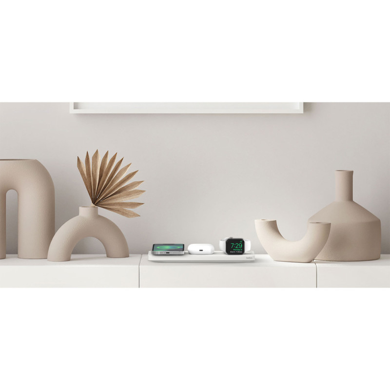 Belkin 3in1 Wireless Charging Pad with MagSafe White (WIZ016VFWH)