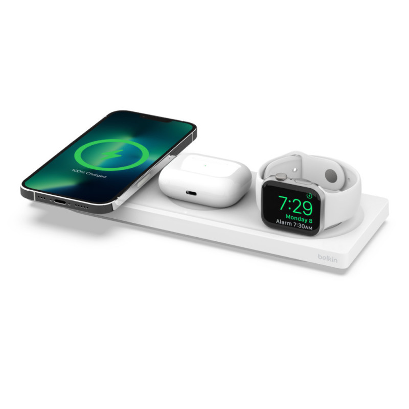 Belkin 3in1 Wireless Charging Pad with MagSafe White (WIZ016VFWH)