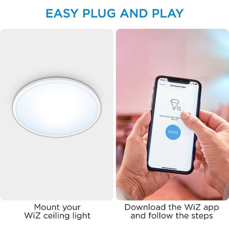 WiZ Smart ceiling lamp SuperSlim Ceiling 16W, 1500lm, 29.2cm, 2700-6500K, Wi-Fi, white (929002685101)
