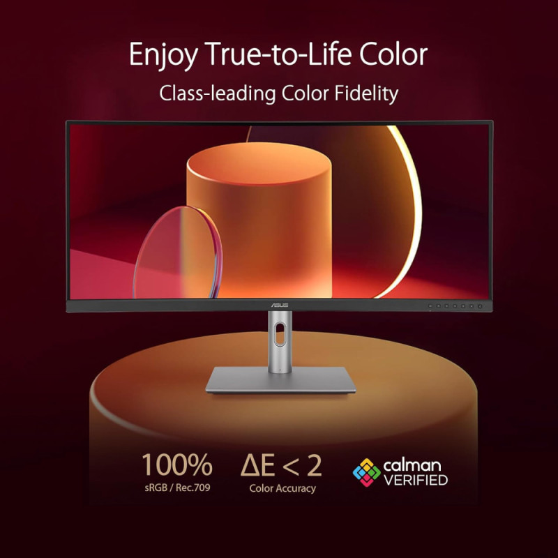 ASUS Monitor 34.1  ProArt PA34VCNV 2xHDMI, 2xDP, USB-C, 2xUSB, RJ45, MM, IPS, 3440x1440, 21:9, sRGB 100%, CURVED, AdaptiveSync, HAS, HDR10 (90LM04A0-B02370)