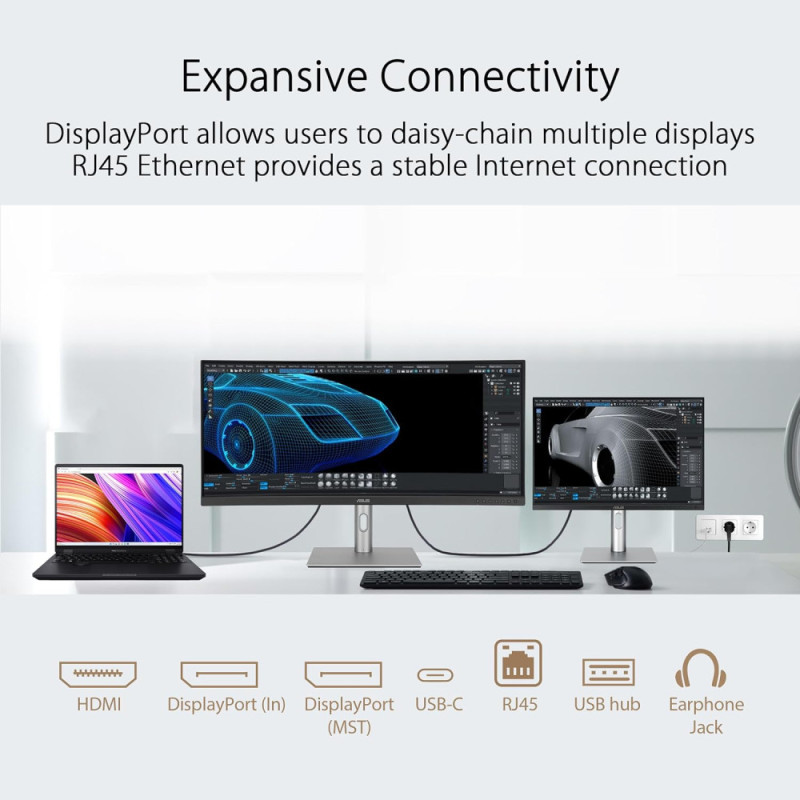 ASUS Monitor 34.1  ProArt PA34VCNV 2xHDMI, 2xDP, USB-C, 2xUSB, RJ45, MM, IPS, 3440x1440, 21:9, sRGB 100%, CURVED, AdaptiveSync, HAS, HDR10 (90LM04A0-B02370)