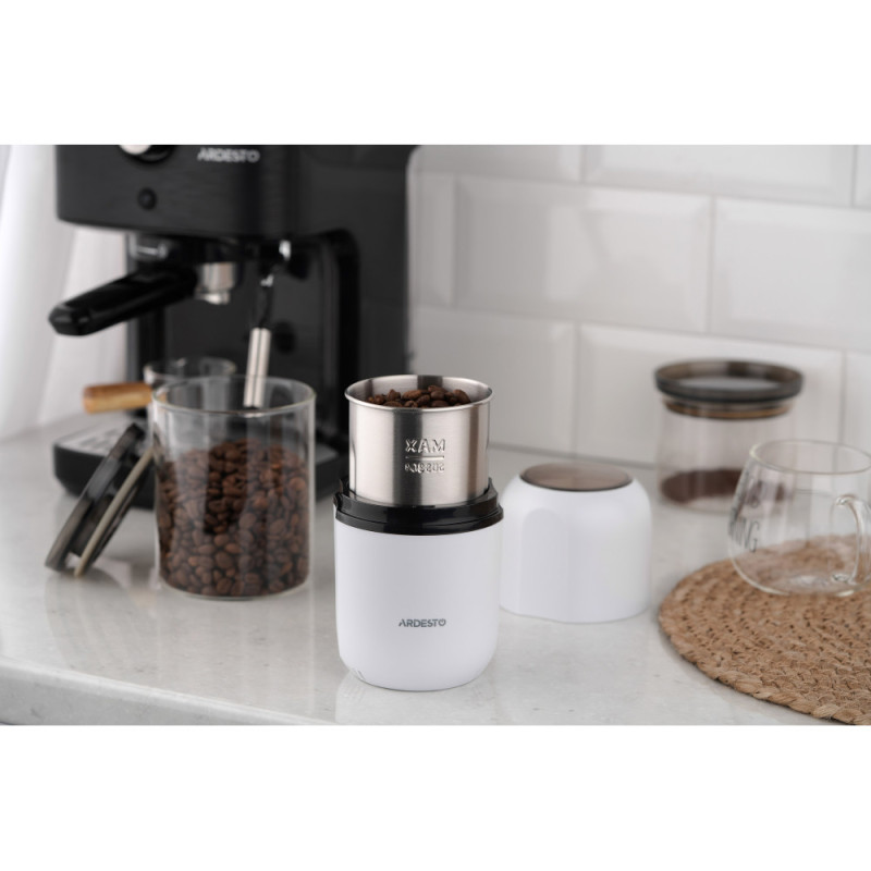 ARDESTO сoffee grinder rotary 150W, grain volume-80g,plastic, white (KGC-1508W)