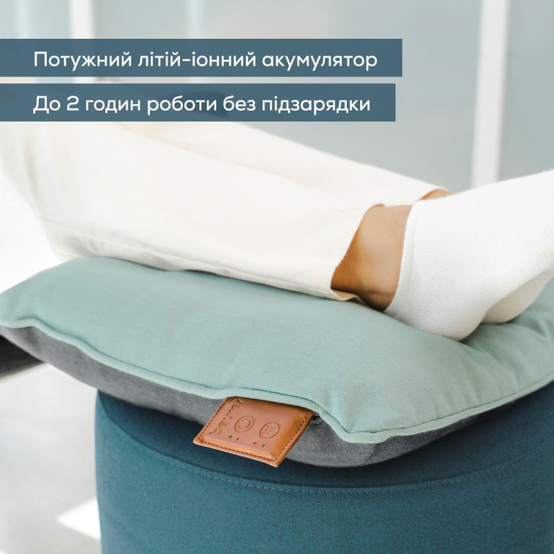 Beurer massage pillow for shoulders, neck, back, legs, Li-ion battery, changeable cover, grey (MG_139_MINT)