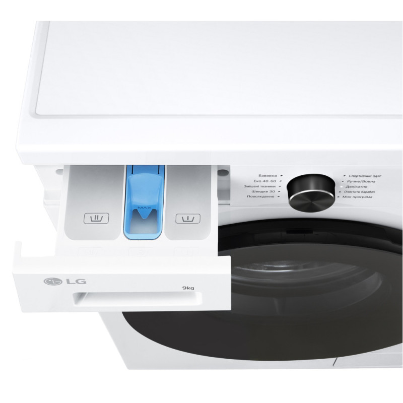 LG Пральна машина фронтальна, 9кг, 1400, A, 55см, (F4Y2VSGWE)