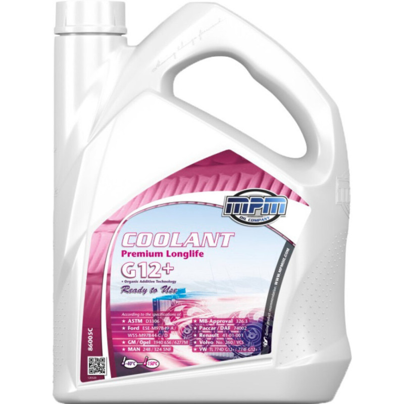 Mpm Антифриз MPM Premium Longlife G-12+ червоний -40°C 5л (86005C)