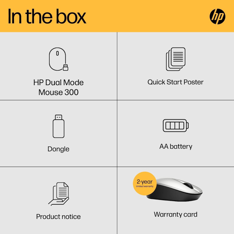 HP Мышь Dual Mode BT/WL Silver (6CR72AA)