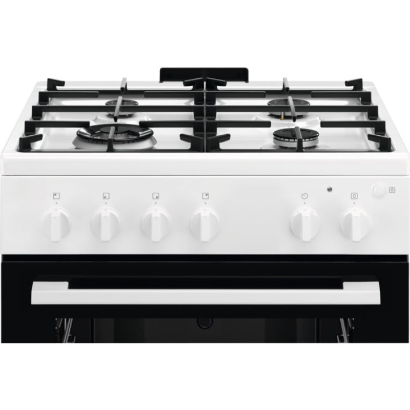 Electrolux Плита газовая, 59л, 60x60см, чугун, белый (LKG600011W)
