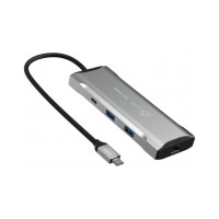 Порт-реплікатор J5create Dock-Station USB-C 10Gbps, 7-in-1 (хаб/HDMI/PD/картридер) (JCD393-N)