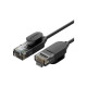 Патч-корд 1м, U/UTP CAT 6A Copper Ethernet Cable тонкий (диаметр 2.8мм) NW122 Black Ugreen (70332)