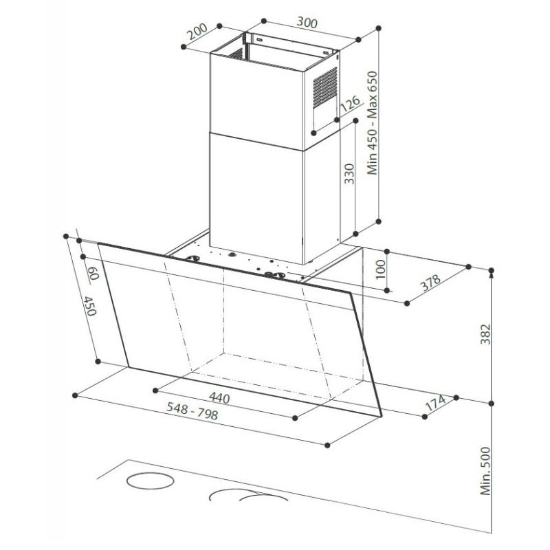 Faber Hood vertical, 80cm, 1169m3h, Daisy + Wh A80, white (330.0612.371)