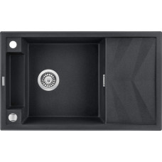 Deante Мойка кухонная Magnetic, гранит, прямоуг., с крылом, 820х500х219мм, чаша - 1, накладная, металлический графит (ZRM_G113)