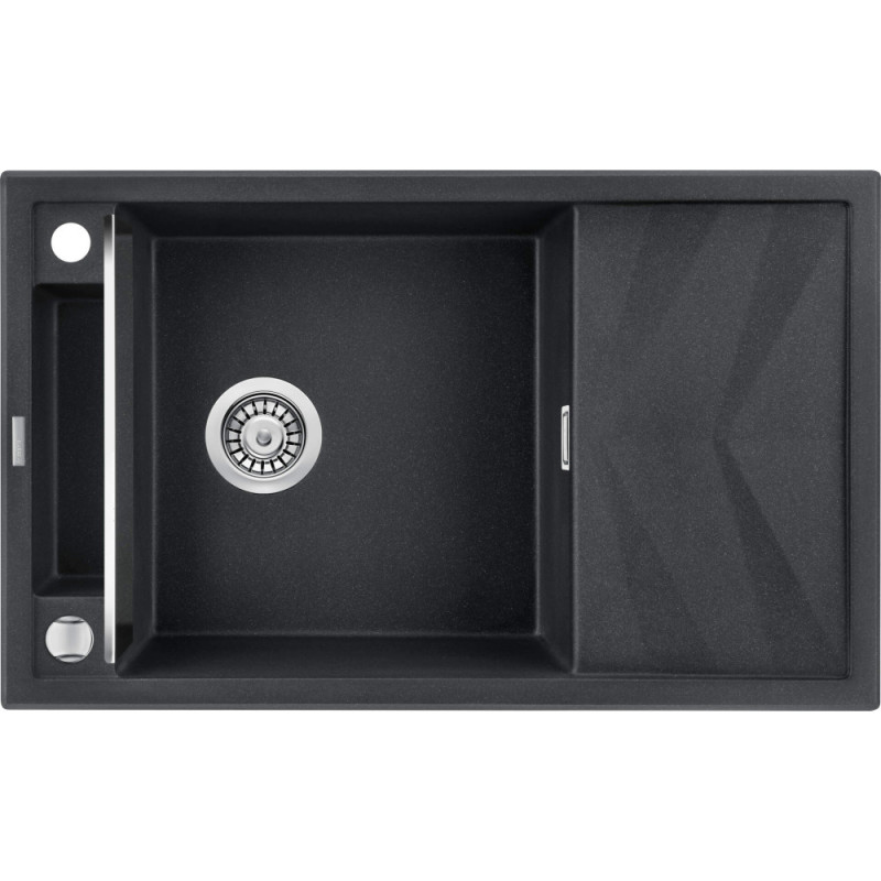 Deante Мойка кухонная Magnetic, гранит, прямоуг., с крылом, 820х500х219мм, чаша - 1, накладная, металлический графит (ZRM_G113)