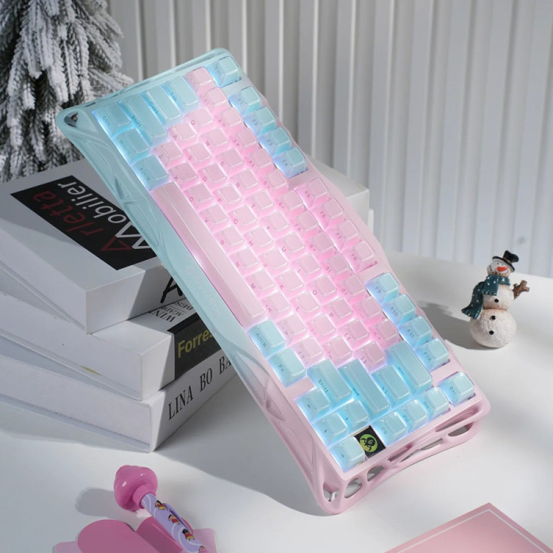 GravaStar Mechanical keyboard GravaStar Mercury K1 Lite 80keys, GravaStar x BSUN Grey, BT/WL/USB, Lumen Rose (GSK1LITE_PM_PNK)