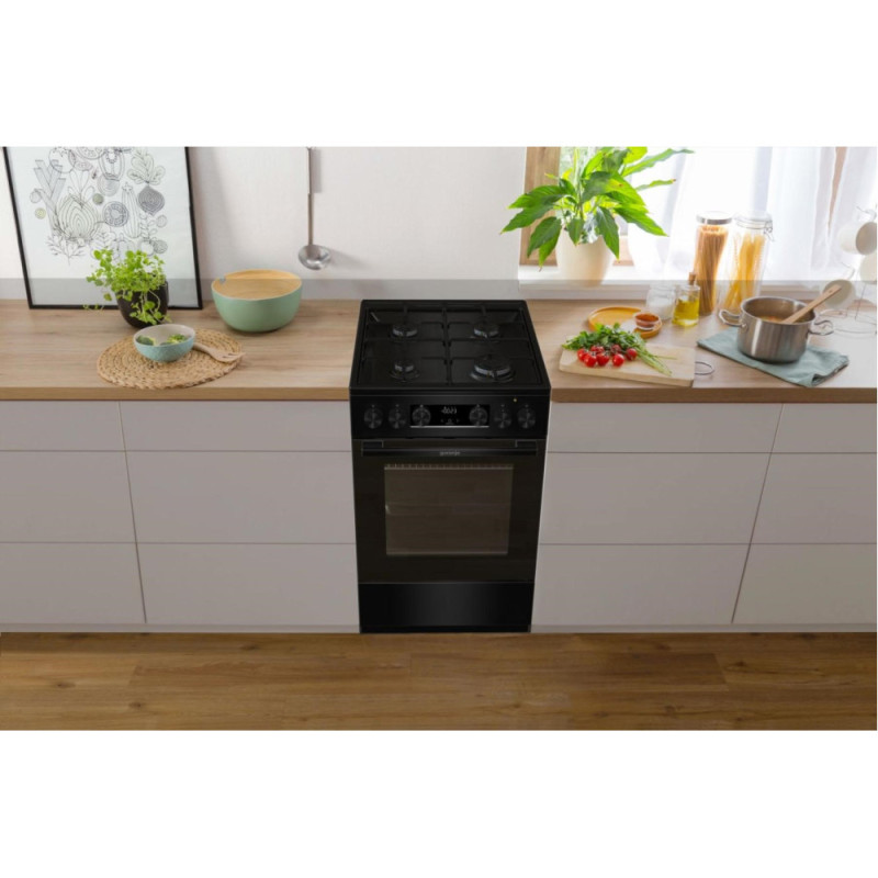 Gorenje Плита комби, 62л, 50x60см, дисплей, IconLed,эмалированные, черный (GK5C60BJ)
