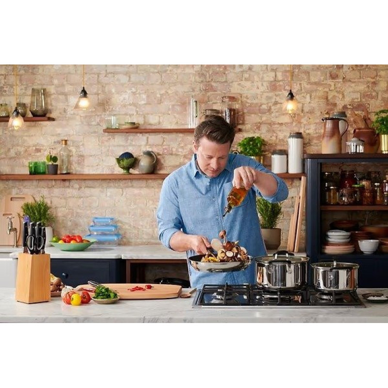 Tefal Pot with lid, Jamie Oliver Home Cook, 3.1 l, 20 cm, stainless steel (E3184455)