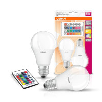 Osram Набір ламп 2шт LED E27 RGB 9Вт 2700К 806Лм пульт ДУ A60 (4058075430891)