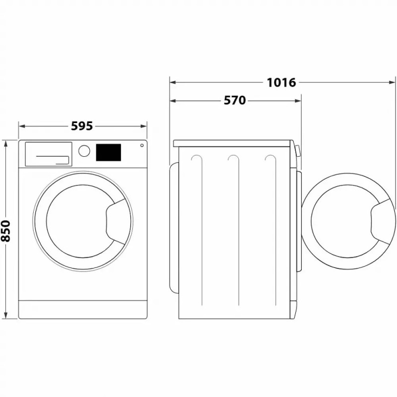 Whirlpool Washer-dryer front load, 8(6)kg, 1400, A, 60cm, display, steam, invertor, white (FFWD8649BVUA)
