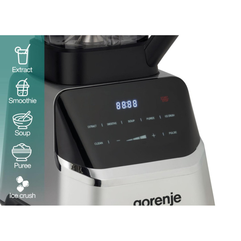 Gorenje Gorenje stationary blender 1500W, bowl-2000ml, displey, chopper, black-inox (BP1500DE)