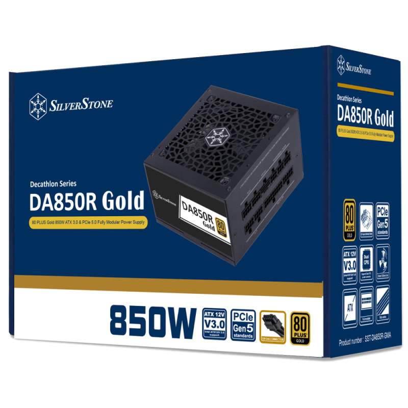 SilverStone PSU Decathlon (850W), >89%, 80+ Gold, Fully Modular (SST-DA850R-GMA)