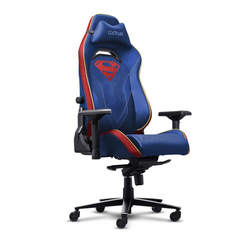 Trust GXT721SM Ruya Pro Superman edition chair, PU leather, Foldable Armrests, blue (25742_TRUST)