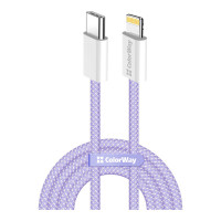 Дата кабель USB-C to Lightning 1.0m 27W purple ColorWay (CW-CBPDCL061-PU)