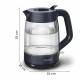 Tefal Electric kettle Tefal Morning Glass Kettle, 1.7L, glass, black (KO2G08E0)