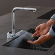 Hansgrohe Смеситель для кухни Aquno Select M81, дл.излива - 210мм, поворотный, вытяжной, 1 рычаг, хром (73836000)