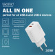 Зарядное устройство Digitus 1xUSB-C + 1xUSB 30W GaN (DA-10301)