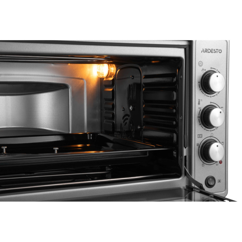ARDESTO Table oven 1700W, 52L, chrome resistance, timer, lamp, turbo fan, rotisserie, double glass, grey