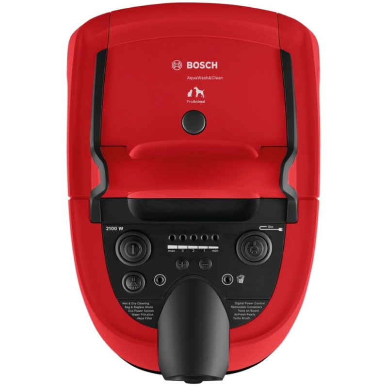 Bosch Пылесос моющий, 2100Вт, НЕРА13, турбощётка, красный (BWD421PET)