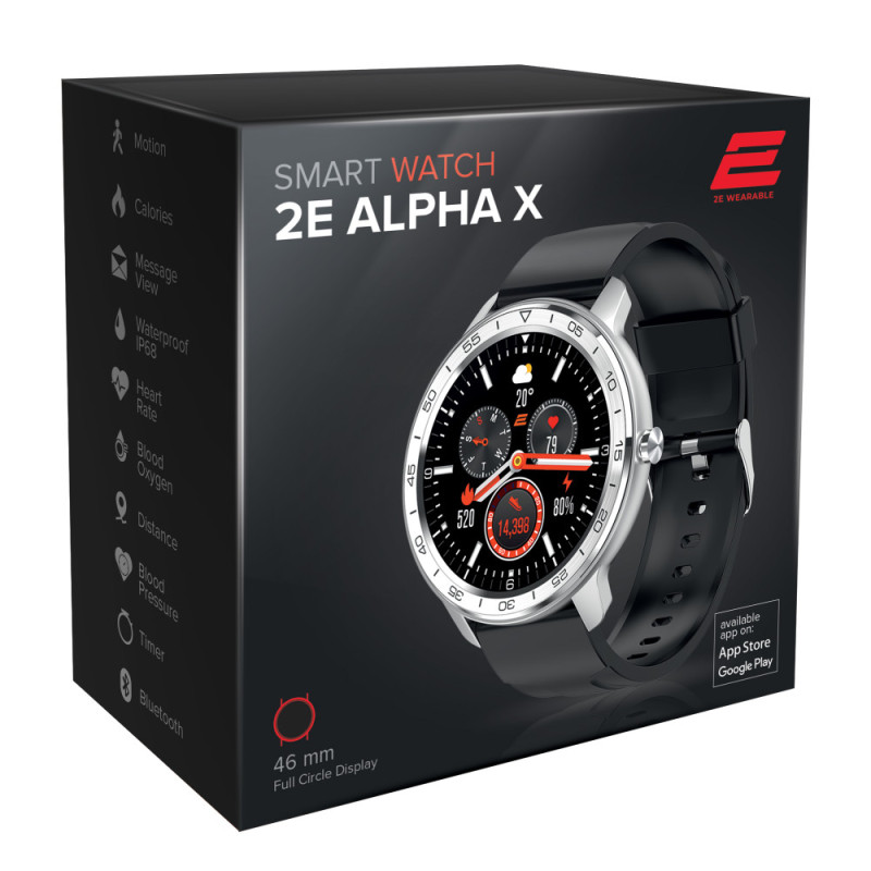 2E Смарт-годинник Alpha X 46 mm Silver (2E-CWW30SL)