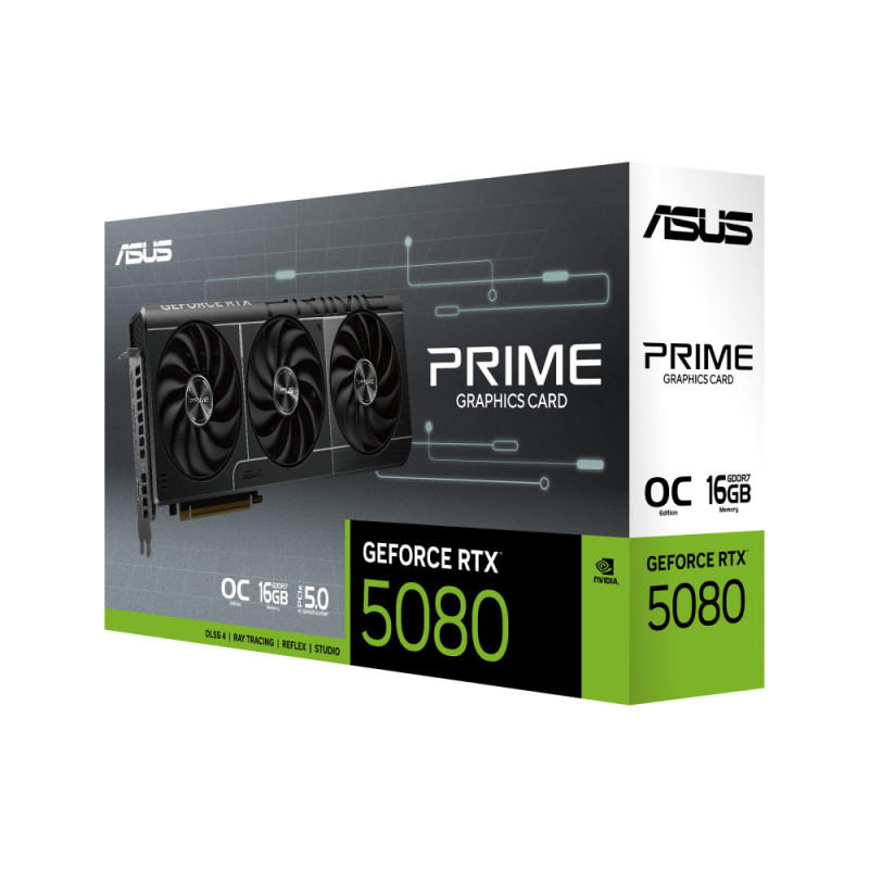ASUS Видеокарта GeForce RTX 5080 16GB GDDR7 OC PRIME-RTX5080-O16G (90YV0LX0-M0NA00)