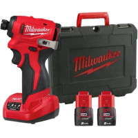 Milwaukee Гвинтоверт ударний акумуляторний Milwaukee M12 BLIDRC-202C 12В АКБ 2х4А·год 124Нм 0-3000об/хв 1/4" ЗП С12 кейс 0.6кг (4933499690)