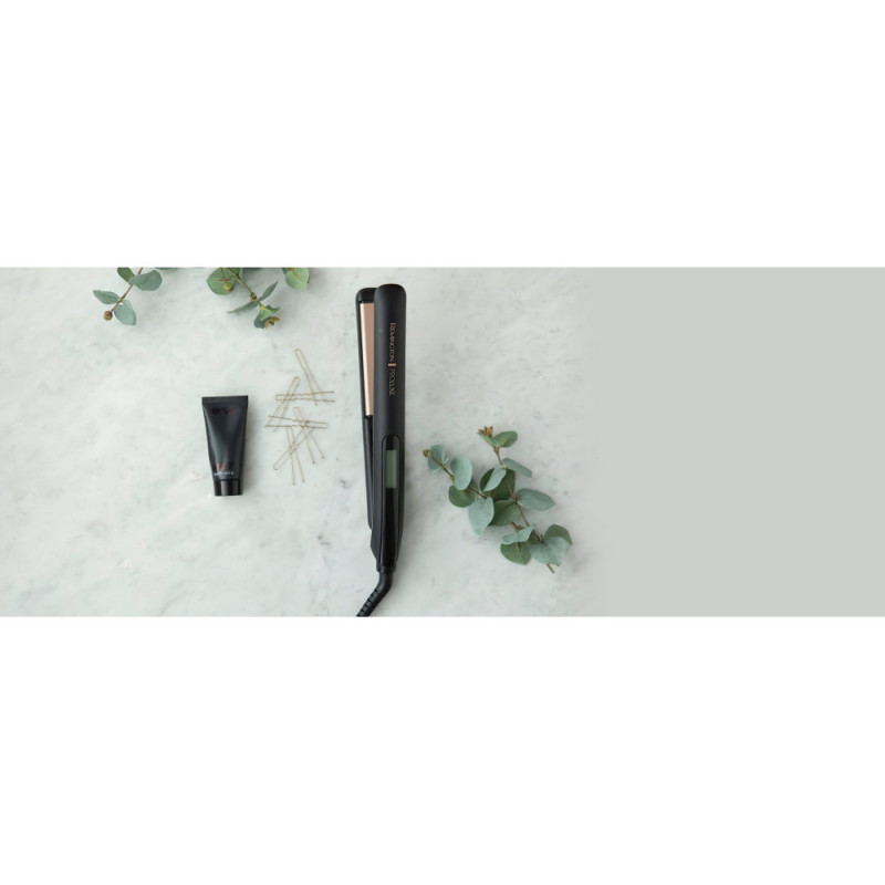 Remington hair straightener ProLuxe Midnight Edition, 52V, temp. modes-10, 150-230С, display, ceramics, black (S9100B)