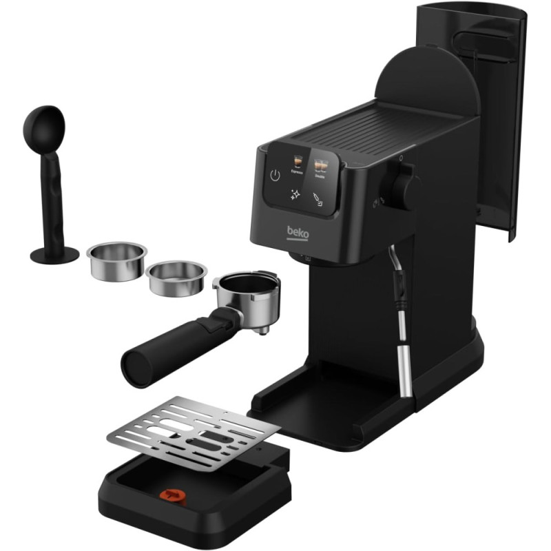 Beko Beko coffe maker caron 1.1L, ground, hand capuchino maker, cup warmer, auto recipe-2, display, black (CEP5302B)