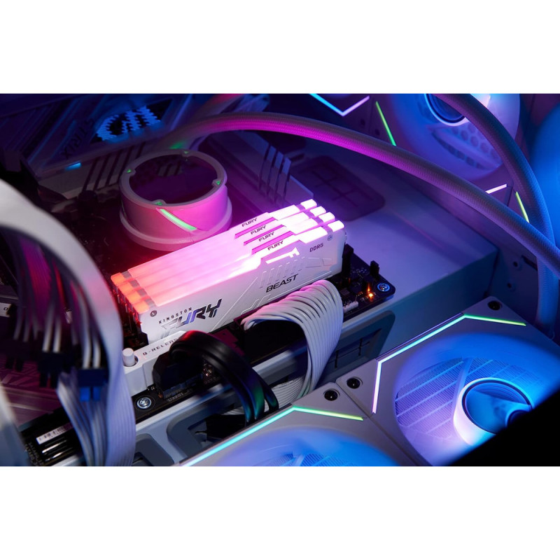 Kingston Память ПК DDR5 32GB 6000 FURY Beast Белый RGB XMP (KF560C40BWA-32)