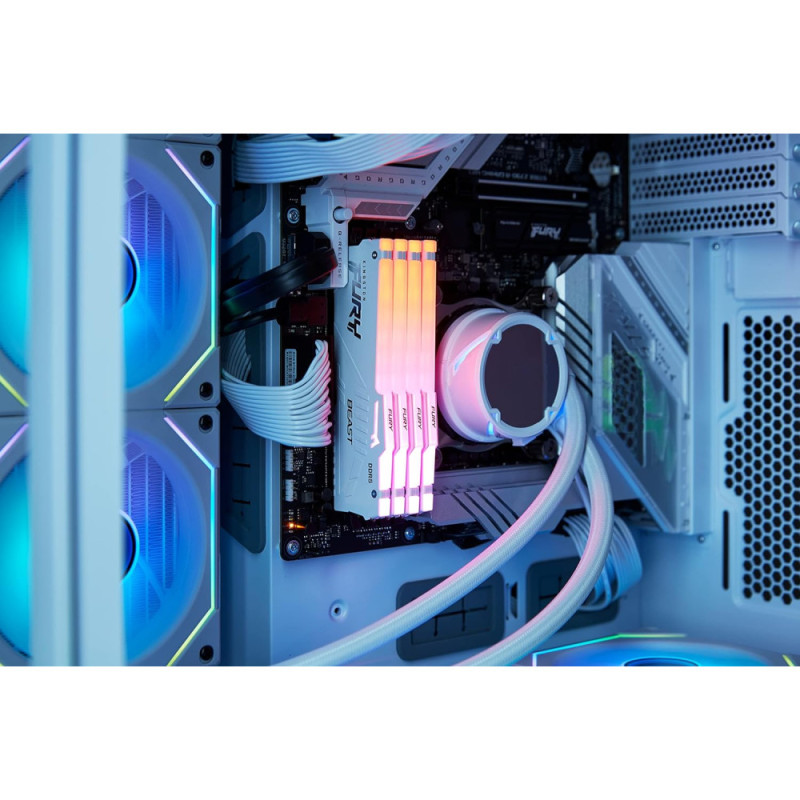 Kingston Память ПК DDR5 32GB 6000 FURY Beast Белый RGB XMP (KF560C40BWA-32)