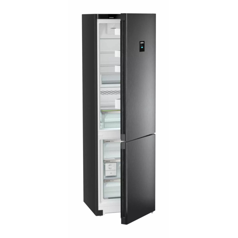 Liebherr Ref with bottom freezer, 201.5x59.7х67.5, ref-266L, freez.-94L, 2doors, А+++, NF, display int, black (CNBDC573I)