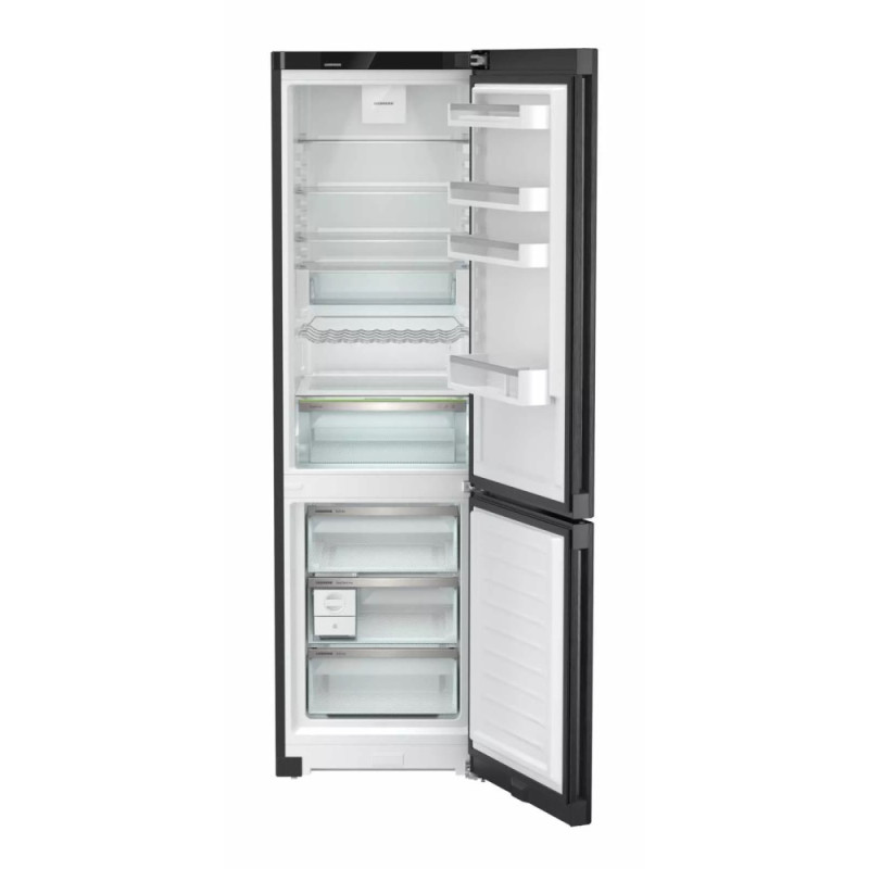 Liebherr Ref with bottom freezer, 201.5x59.7х67.5, ref-266L, freez.-94L, 2doors, А+++, NF, display int, black (CNBDC573I)
