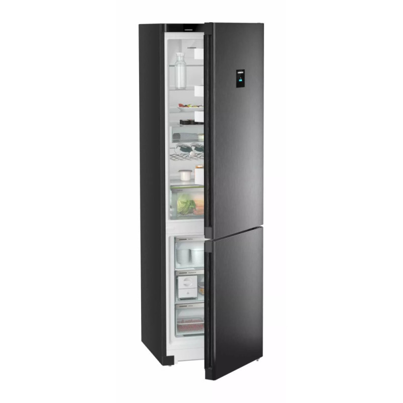 Liebherr Ref with bottom freezer, 201.5x59.7х67.5, ref-266L, freez.-94L, 2doors, А+++, NF, display int, black (CNBDC573I)
