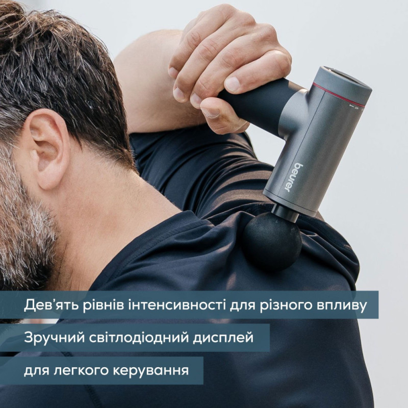 Beurer Масажер Beurer для тіла, літій- іонний акум., вага - 1,035кг, змінний чохол, чорний (MG_195_LE)