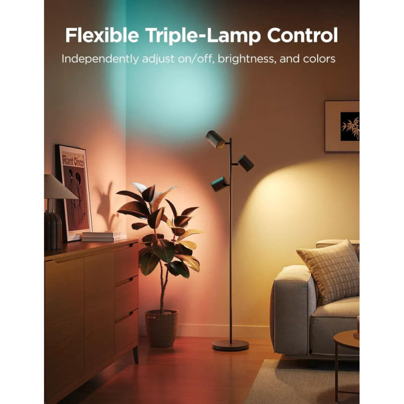 Govee Торшер розумний Govee H60B2 Tree Floor Lamp, 1500Lm, RGBWWIC, WI-FI/Bluetooth, чорний (H60B2311)