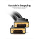 Кабель мультимедійний DVI M to DVI M 1.5m 24+1pin 2K 60Hz Dual Linik Vention (EAABG)