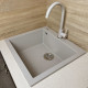 Adamant Kitchen sink Univer, artificial stone, square, no drainboard, 560х500х200mm, bowl - 1, over-mounted, Avena (000000632)