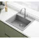 Franke Kitchen Sink Sirius tectonite, rectang., no drainboard, 560х530х200mm, bowl - 1, over-mounted, gray granite (143.0691.531)