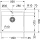 Franke Kitchen Sink Sirius tectonite, rectang., no drainboard, 560х530х200mm, bowl - 1, over-mounted, gray granite (143.0691.531)