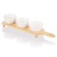 ARDESTO saucer set with tray Midori, 3pcs, 110ml, new bone china, bamboo (AR0925S)